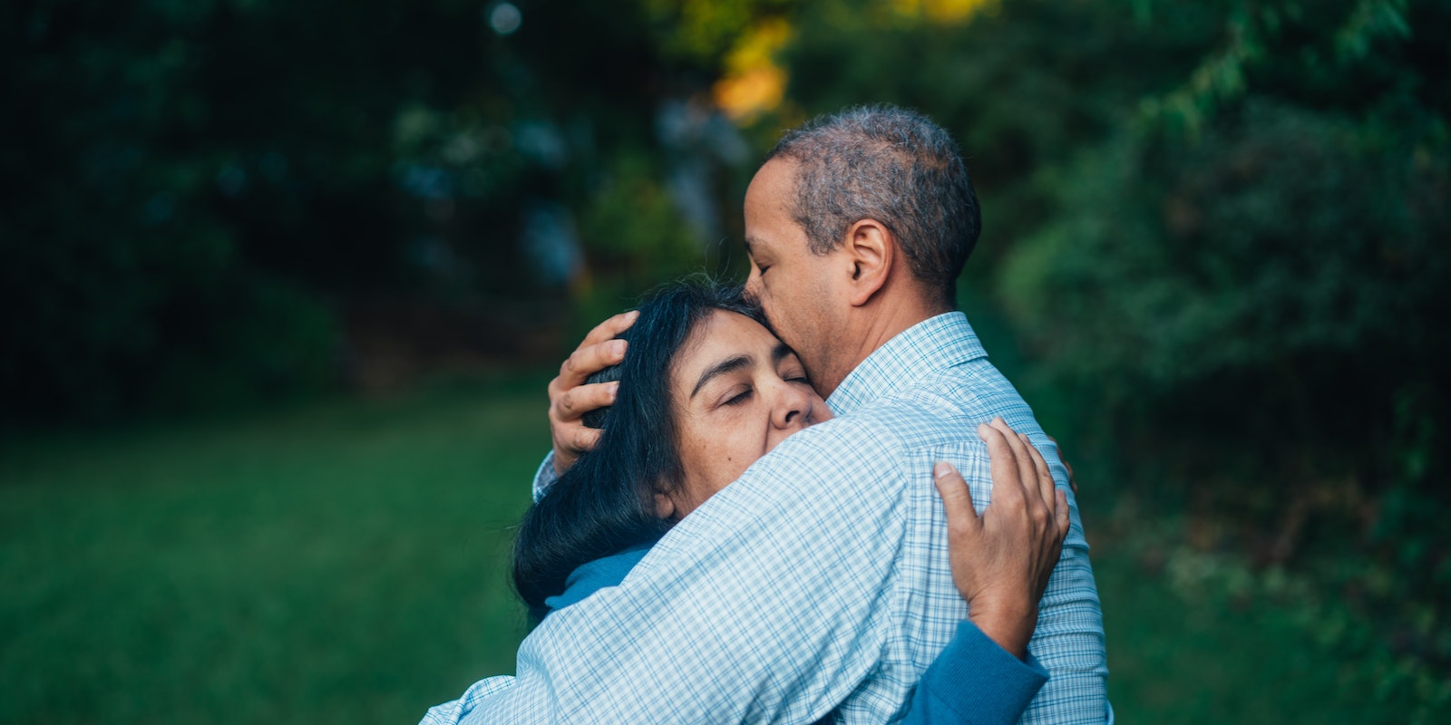 man and a woman hugging